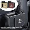 Hot New Car Seat Trash Can with Paper Box Pressing Type Trash Car Accessories For SEAT Ibiza Leon Arona Ateca Tarraco Alhambra Cupra
