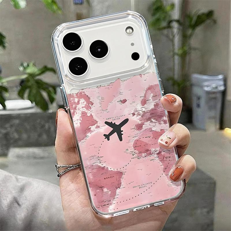 Глобальная линия авиаперелетов Чехол для iPhone 17 16 Pro 15 14 13 Pro Max 11 16e 17e Ударопрочный Прозрачный Мягкий Силиконовый Задняя Крышка Телефона