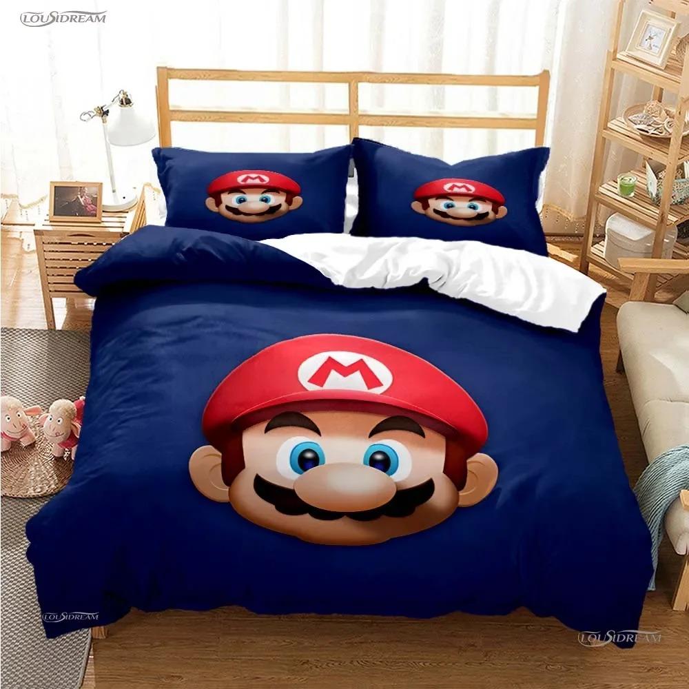 Комплект постельного белья с принтом Super Mario Уютный и теплый комплект для декора спальни и улучшения домашней жизни Подарки для подростков