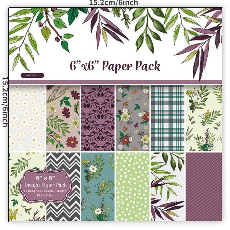 24 листа бумаги для поделок с листьями, штампы для резки, фон для оригами, скрапбукинг, принадлежности для изготовления открыток