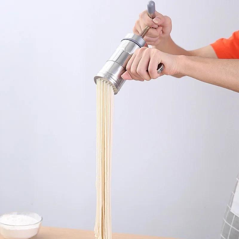 Бытовая ручная машина для пасты из нержавеющей стали Кухонные инструменты Ручная машина для прессования лапши Мультифункциональные ручные лапшерезки