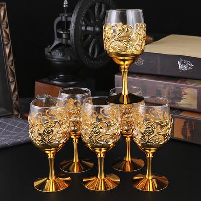 Высококачественный металлический стеклянный бокал для вина чашка для байцзю креативная хрустальная чашка рюмка для крепкого алкоголя чашка на один глоток домашний набор для вина подарок