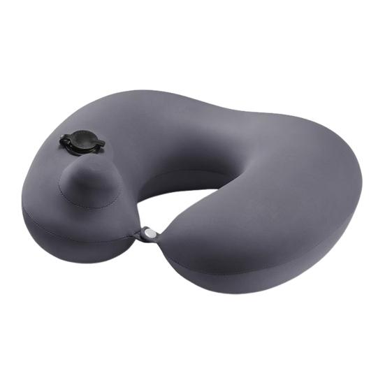 Inflatable U-shaped Pillow with Self-filled Design Built-in Air Pump Lightweight Portable Neck Support