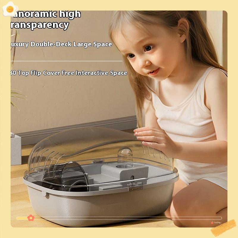 Легко моющийся домик для хомяка Закрытая прозрачная клетка Большая переносная вилла Полный набор аксессуаров для питомца для карликового хомяка