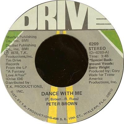 7-дюймовая пластинка ПИТЕР БРАУН - Потанцуй со мной 6269 Drive 1978 США Соул/Фанк Б/У