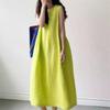Летний жилет без рукавов свободного покроя, длинное платье выше колена для женщин