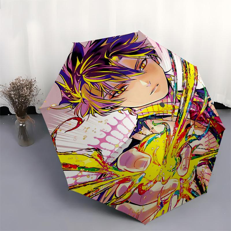 1pc Anime Character Outdoor Umbrella - Automatic Opening/Closing - Portable 3-Fold Design - 8-Rib Iron Frame - Perfect Gift for Fans, Travelers,