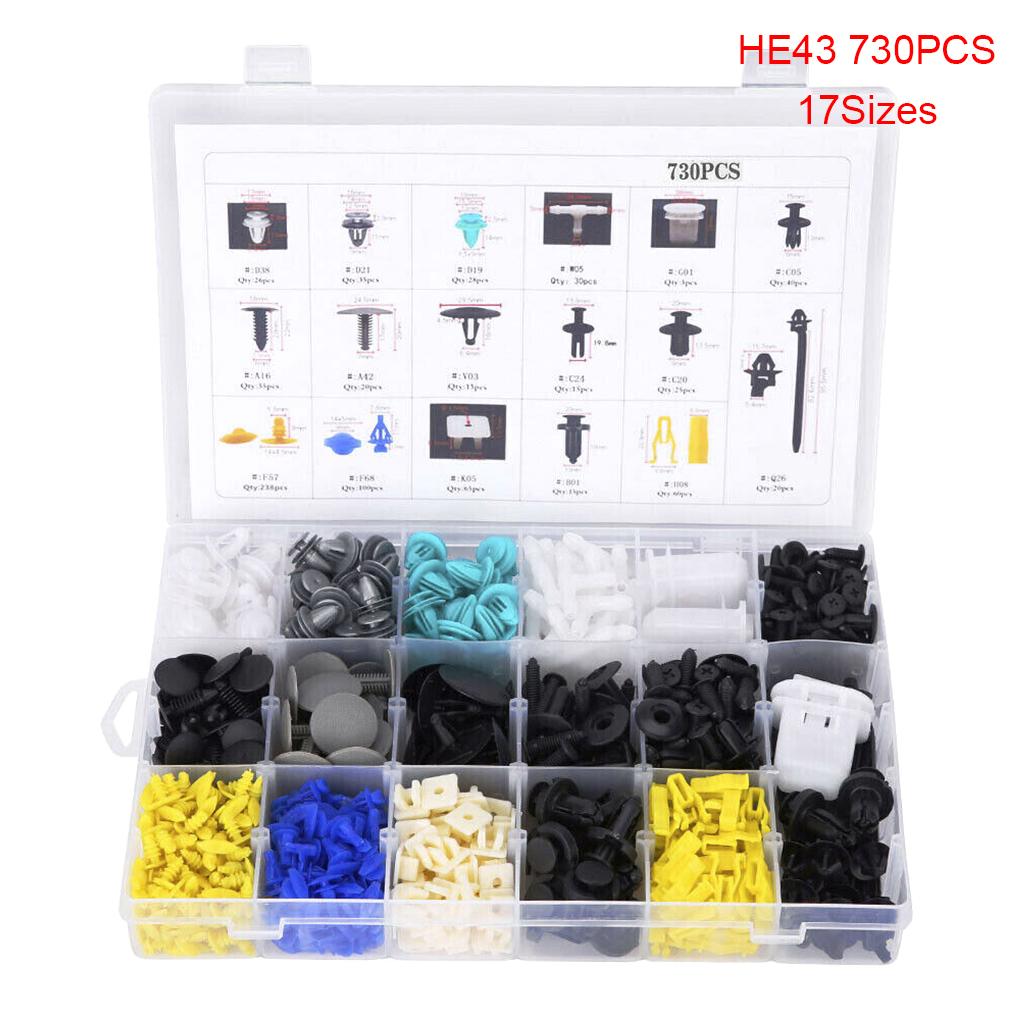 Смешанный комплект автомобильных крепежных зажимов, фиксаторов для кузова автомобиля, заклепок, бампера, дверной обшивки, панели, крепежных элементов с коробкой, автомобильные аксессуары