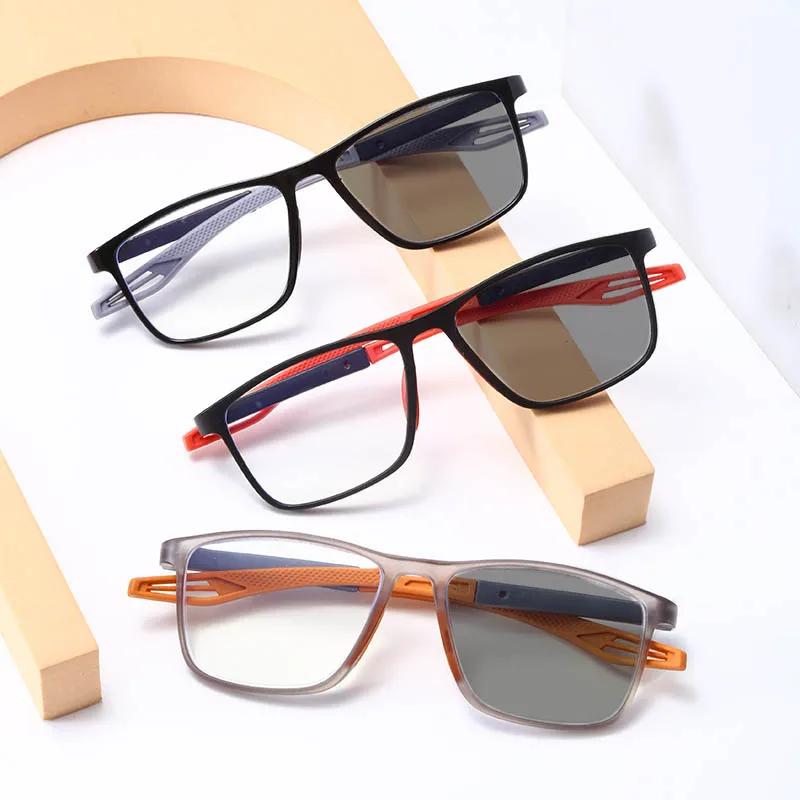 Ультралегкие антисиние фотохромные очки TR90 для чтения Очки для дальнего зрения с высокой четкостью Спортивные противоскользящие очки для пресбиопии