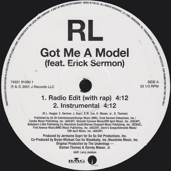 12-дюймовая пластинка RL ERICK SERMON Got Me A Model 74321910801 J RECORDS 2001 Германия Рэп Хип-хопRB Б/У