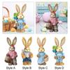 Easter Bunny Figurine Creative Straw Statue for Bedroom Shelf Balcony