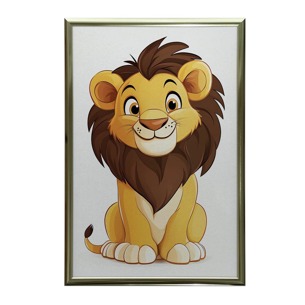Plakat Uśmiechnięty Lew Plakat Uśmiechnięty Lew, 30X40 Cm, Bez Ramy, Płótno Premium Na Blejtramie