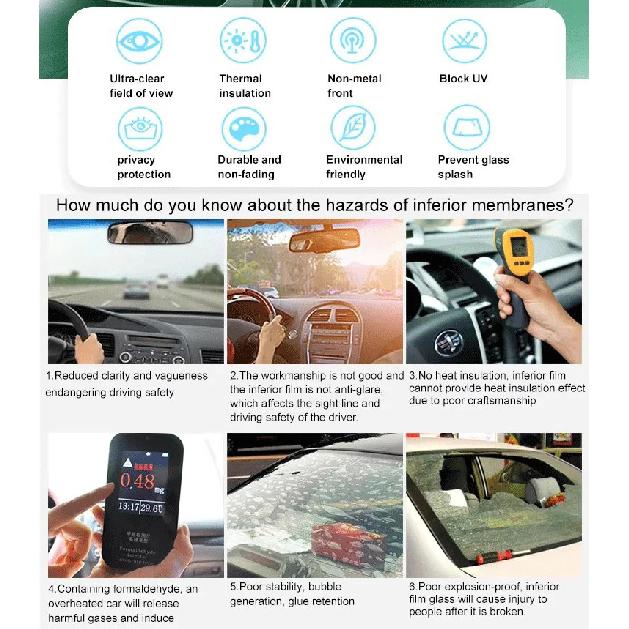 50X300cm Super quality high heat resistant car glass IR100% nano ceramic solar tint window film 5%~75%VLT