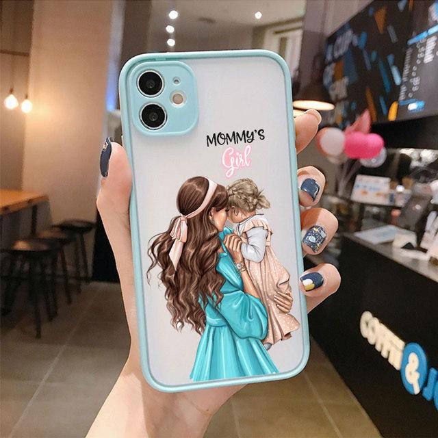 Чехол для телефона 'Супер Мама Папа Девочка Мальчик Ребенок' для iPhone 17 16 15 14 13 12 11 Pro Max Mini 7 8 Plus SE Ударопрочный Матовый Чехол Fundas