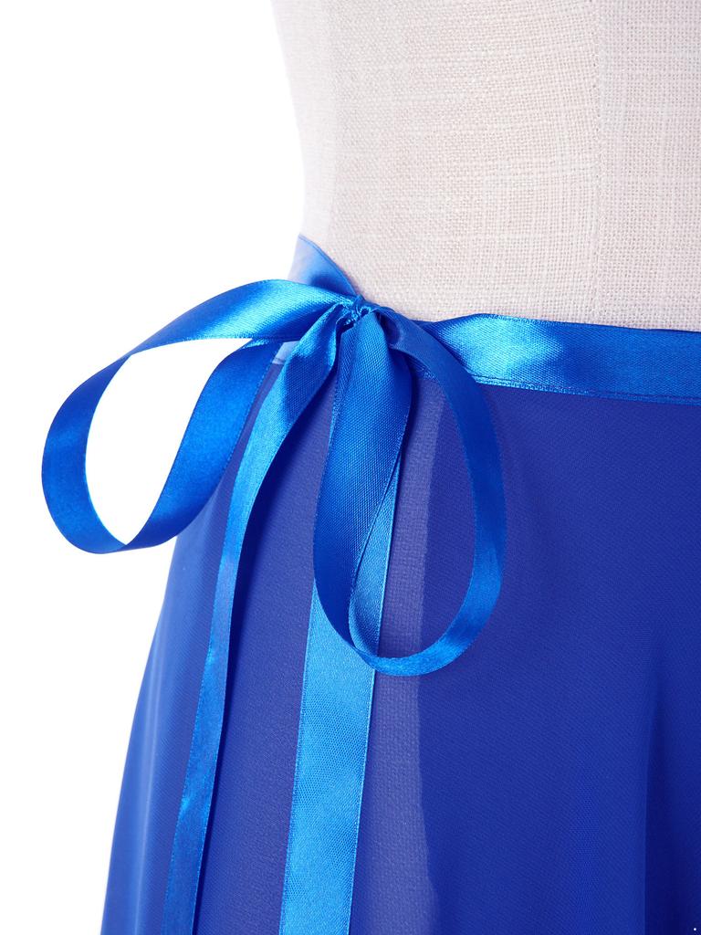 Женская юбка-пачка с высокой талией, струящаяся, однотонная, средней длины, со шнуровкой, для современной хореографии