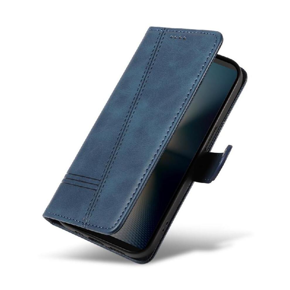 (Blue) Filp Case for Sony Xperia1 Vii with Credit Card Slot Pressed Pu Leather Detachable Black Bracelet Wallet Phone Case