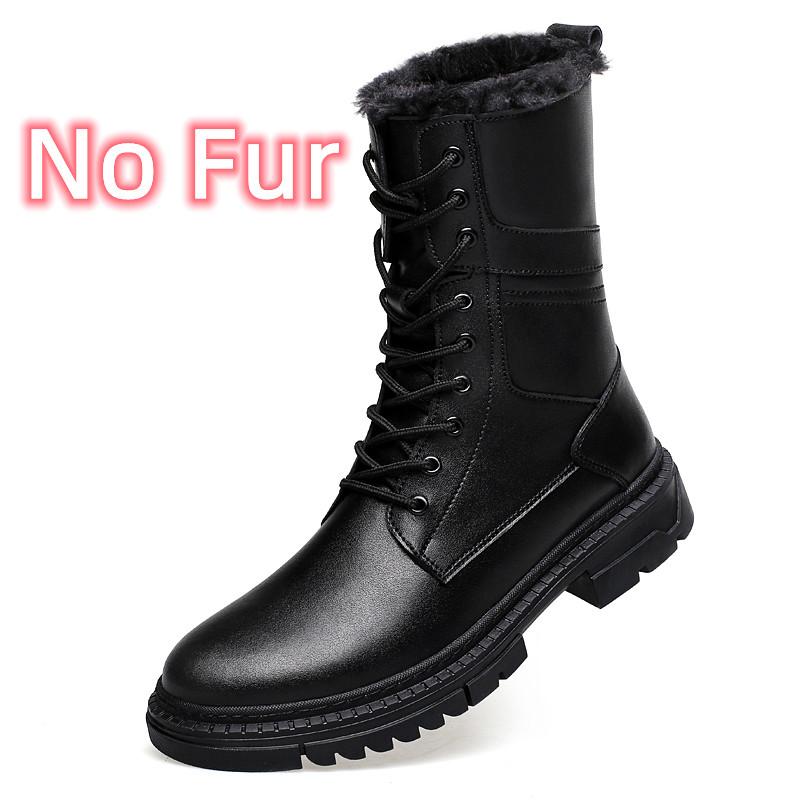 2024 Классические универсальные теплые зимние ботинки для мужчин из натуральной кожи Мужские мотоциклетные ботинки Высококачественные мужские повседневные высокие туфли