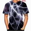 Summer Fashion Men's 3D Lightning Printed T Shirt Unisex Harajuku Casual Short Sleeve Tee