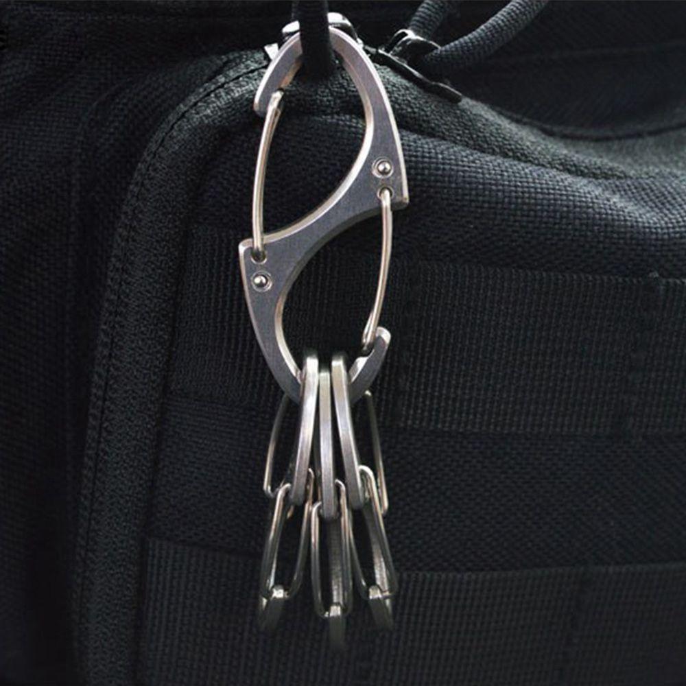 Mini Outdoor EDC Tool Snap Clip Release Buckle Metal Carabiner Keychain Hanging Hook Key Chain Ring