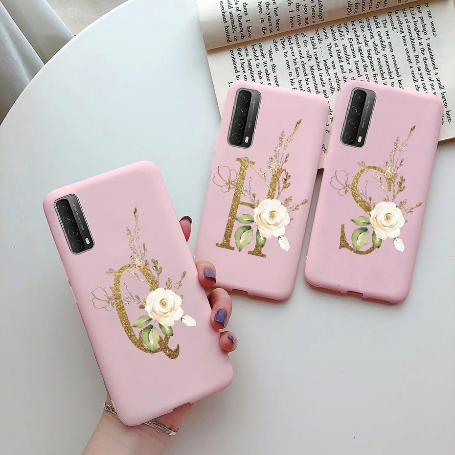 Модный Цветочный Чехол с Буквами Ударопрочный для Huawei P Smart 2021 Мягкий ТПУ Чехол для Huawei Y7A 2020 Y 7A Y7 A Чехлы для Телефонов 6.67"