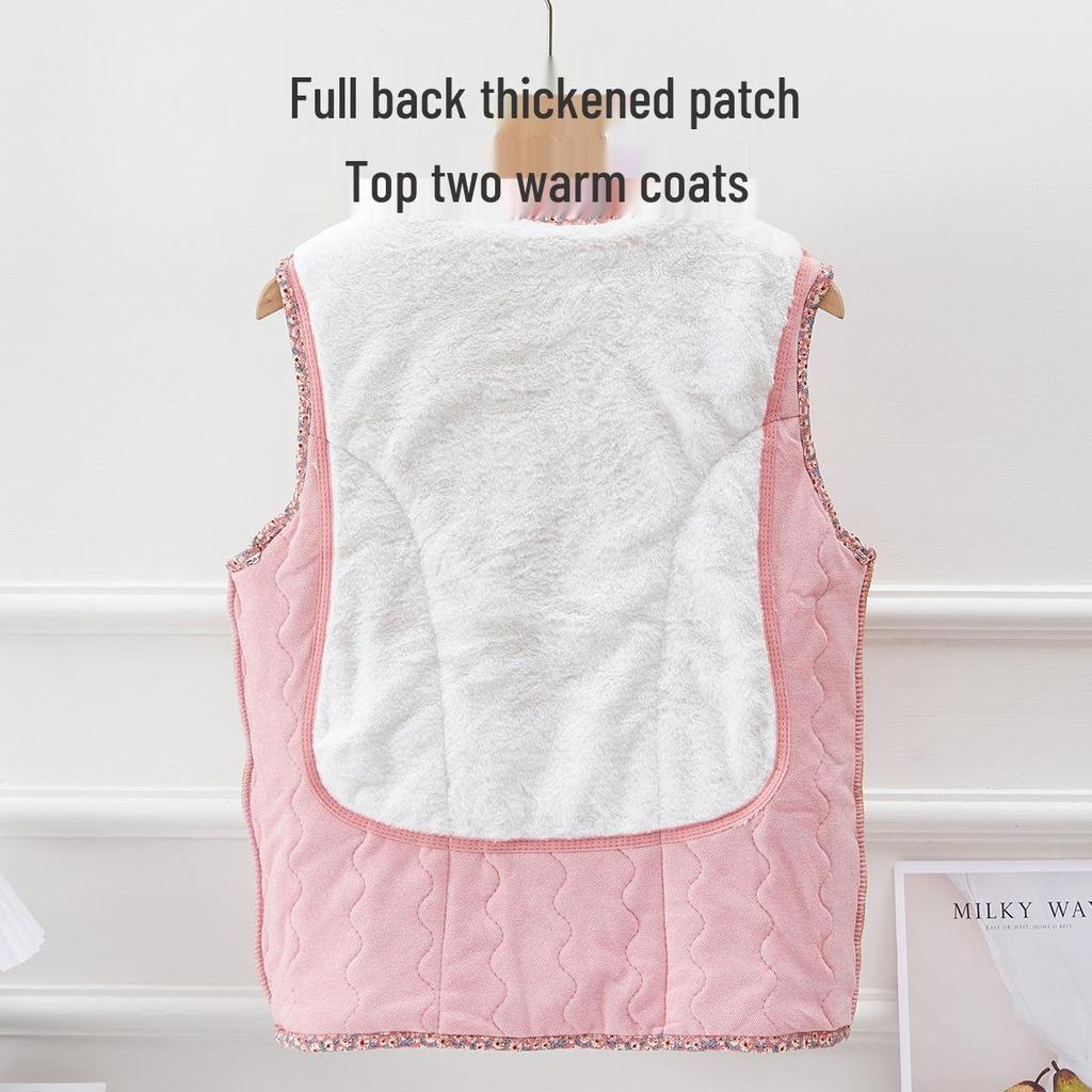Теплый хлопковый жилет на флисовой подкладке для женщин среднего и пожилого возраста, идеально подходит для мам и бабушек