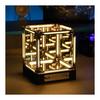 Used [INFICUBE] Infinity Mirror Cube Light [Glowing Display Case for Displaying Figures] USB-C Rechargeable LED Touch Dimming Tesseract Abyss Light