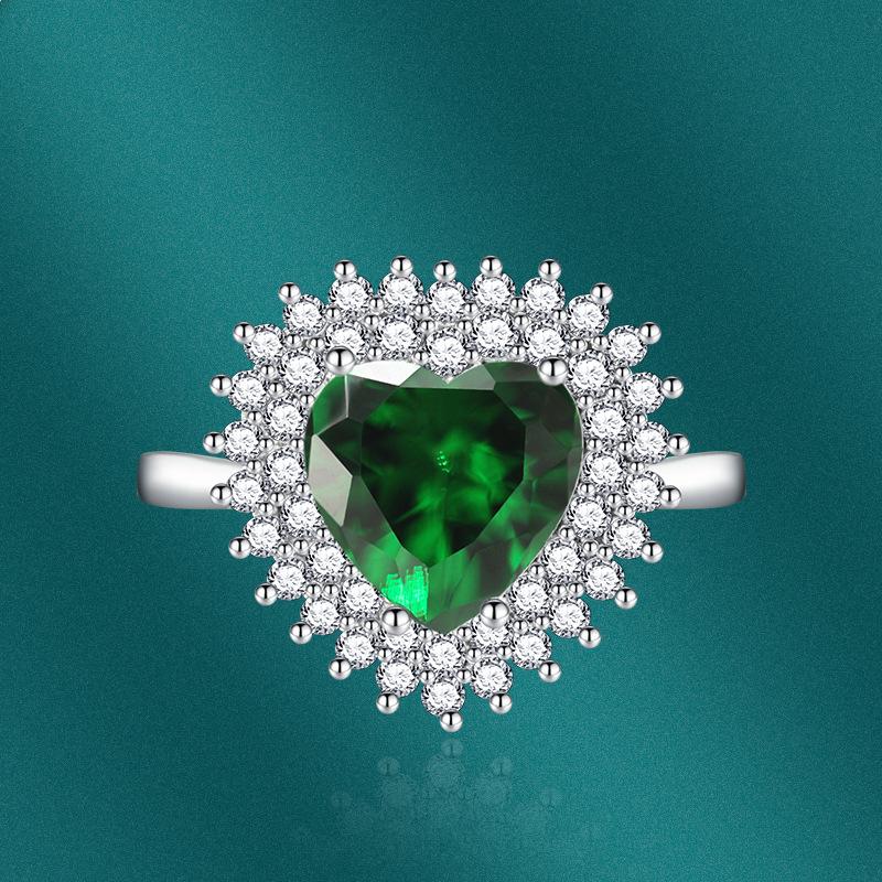 BELLA BOX Classic Love Heart Opening Resizable Rings For Women Zircon Engagement Party Fine Jewelry Gift