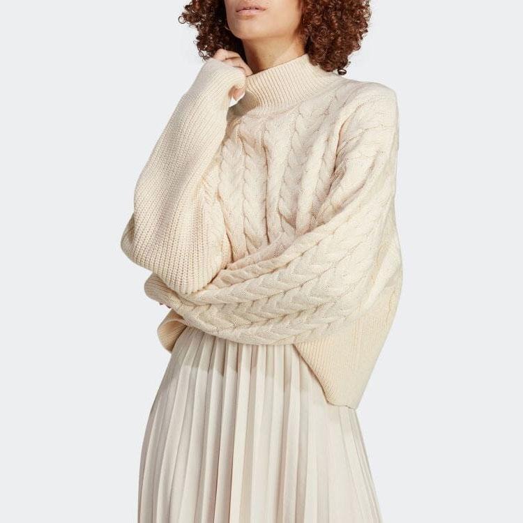 Adidas Оригинальный трилистник с однотонным логотипом, вязаный свитер с воротником и длинными рукавами, женские топы Off-White IC5221