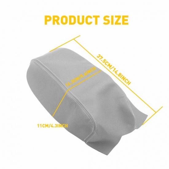 FOR 15-19 Hyundai Sonata Gray Real Leather Center Console Lid Armrest Cover EXV