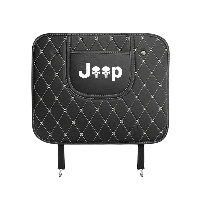 Для автомобиля Jeep Кожаная защитная накладка на спинку сиденья Противоударная накладка на сиденье Для Jeep Grand Cherokee Wrangler JK Gladiator Compass Reneg