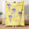 Seafish Jellyfish Shell Print Flannel Blanket High Quality Warm Comfortable Cover for All Seasons Perfect for Gifts Home Decor
