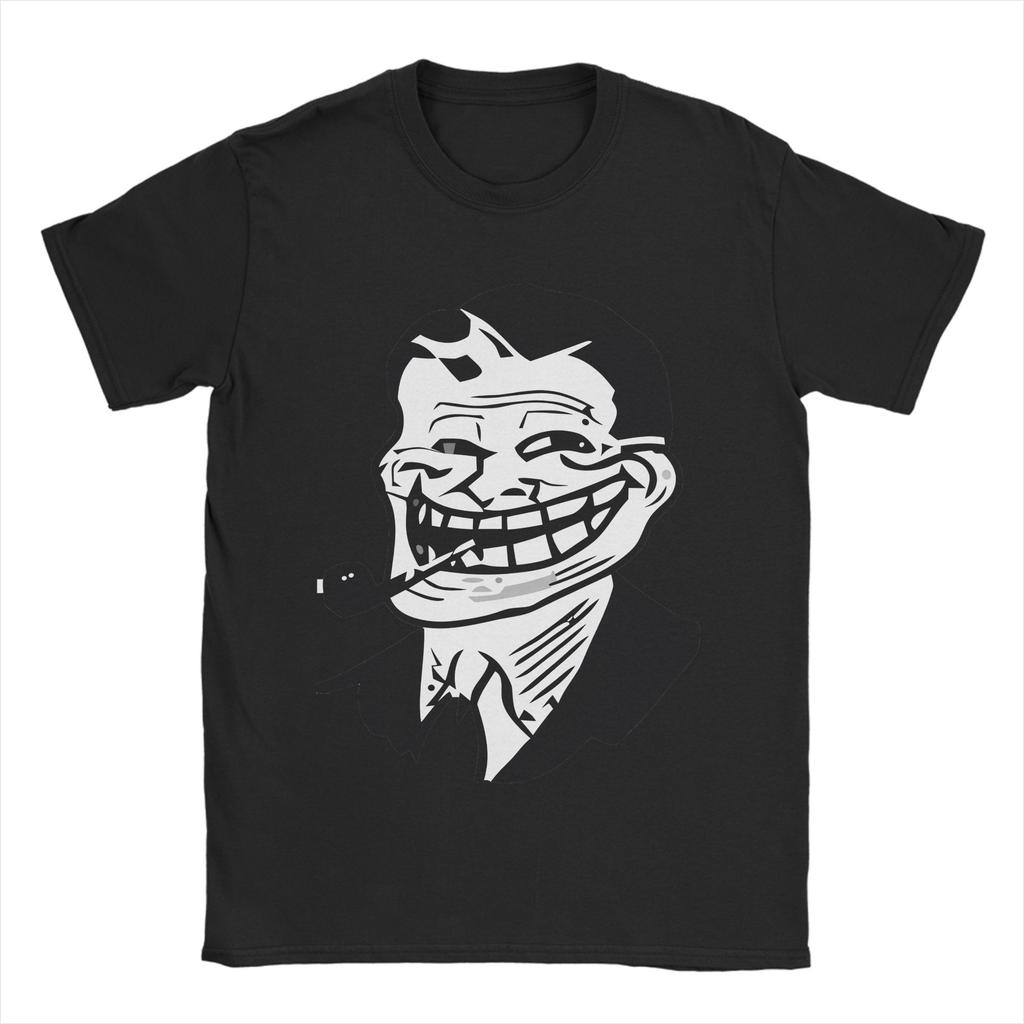 Унисекс футболка с графическим принтом Trollface Meme, одежда из чистого хлопка, новинка, короткий рукав, круглый вырез, идея для подарка, футболки