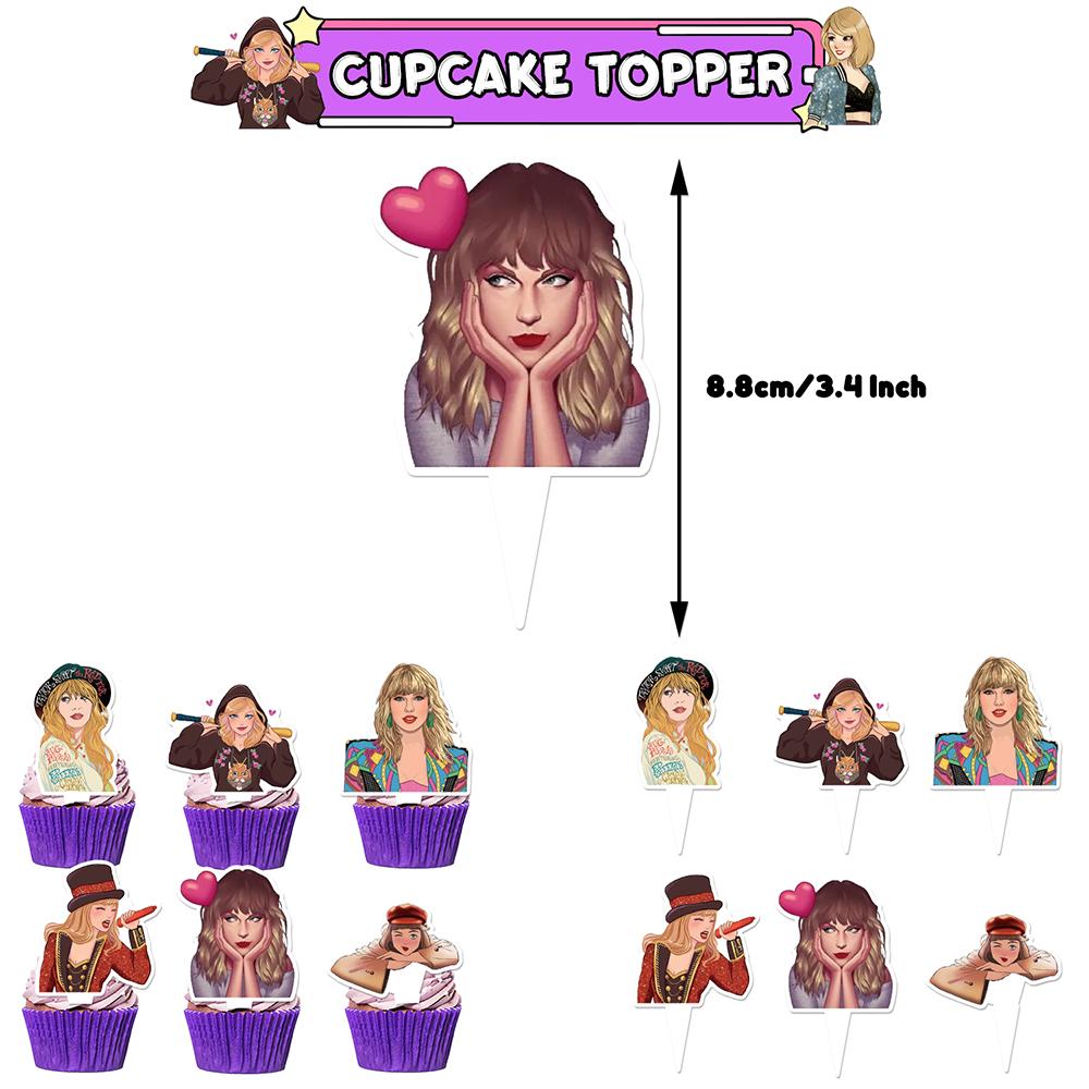 32 шт. Праздничные принадлежности Баннер, Воздушный шар, Топпер для торта для дня рождения в стиле Тейлор Свифт