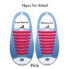 16pcs/Set Fashion Unisex Women Men Athletic Running No Tie Shoelaces Elastic Silicone Shoe Lace All Sneakers Fit Strap
