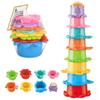 Building Block Stacking Ring Tower Cartoon Bear Stacking Cup Stacking Nesting Circle Toy Kids