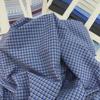 Синяя хлопковая клетчатая рубашка в британском стиле унисекс