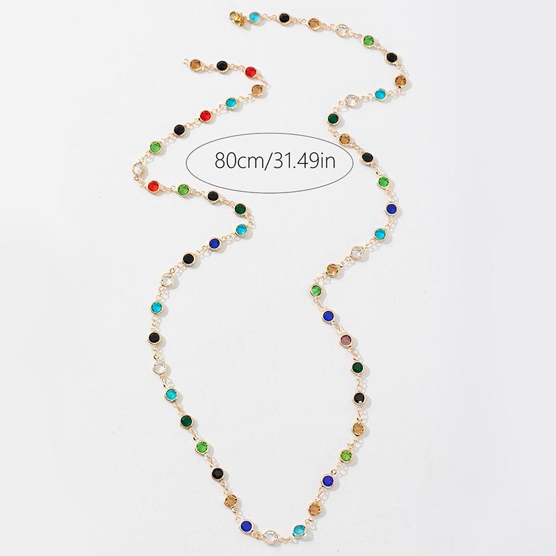 1 шт., серебряное украшение в горошек для вечеринок, модное длинное ожерелье, летнее, красочное, золотистое, многостильное