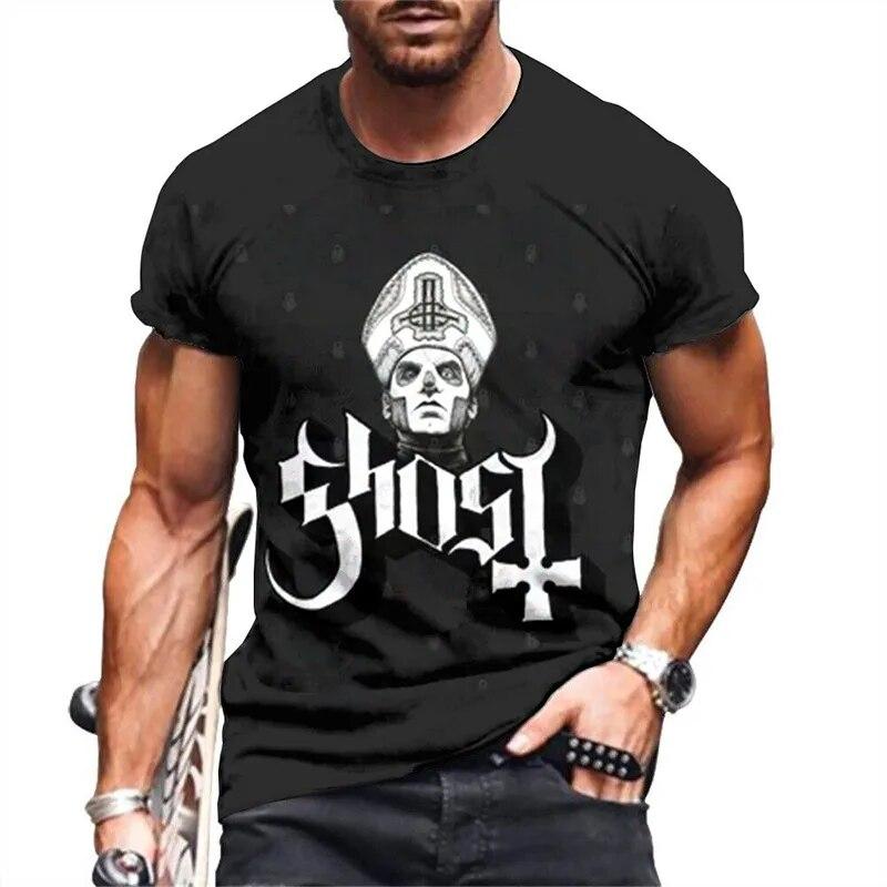 Летние футболки с 3D принтом Ghost Band, уличная одежда для мужчин и женщин, модная футболка в стиле хип-хоп большого размера с короткими рукавами, детские футболки, топы, одежда
