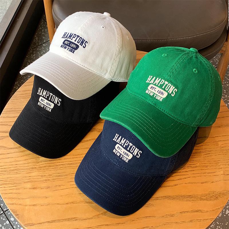 Бейсболка с вышитыми корейскими буквами для женщин и мужчин, мягкая хлопковая регулируемая кепка с козырьком, повседневная однотонная кепка с застежкой-молнией