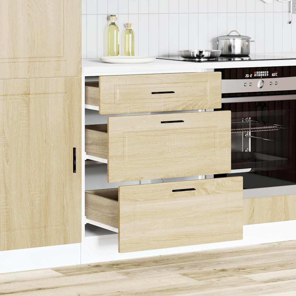 Porto Kitchen Base Cabinet in Sonoma Oak Wood Material