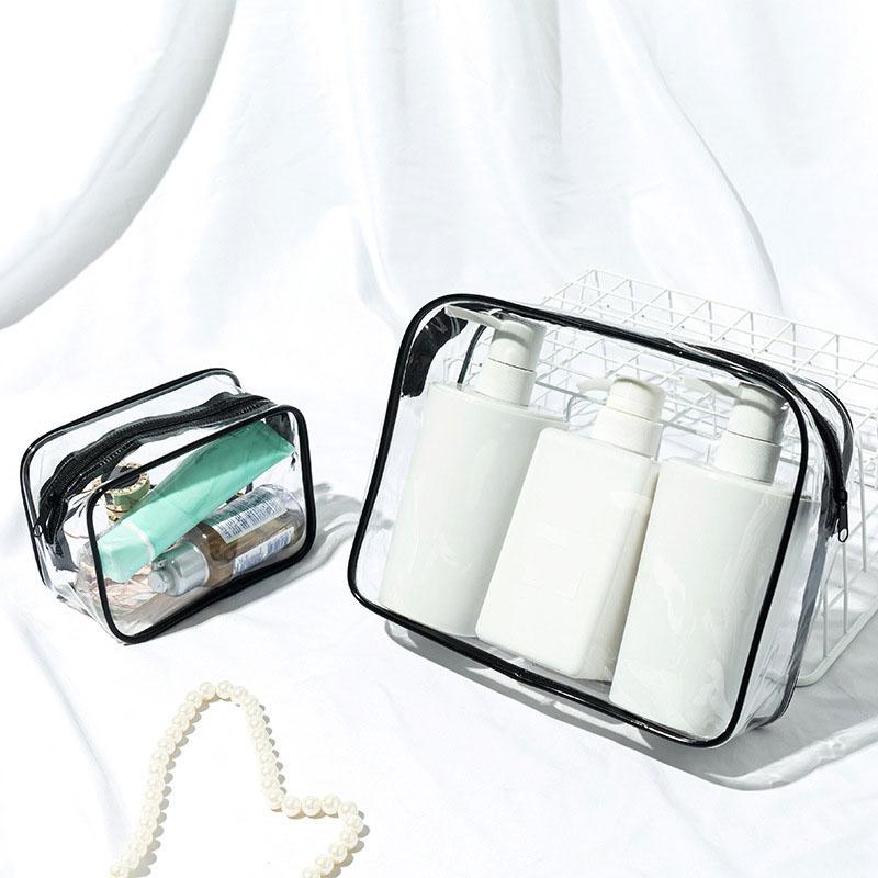 Transparent Toiletry Bag Travel Portable Toiletry Storage Bag Travel Cosmetic Bag Storage Bag Large Pocket and Zipper Closure