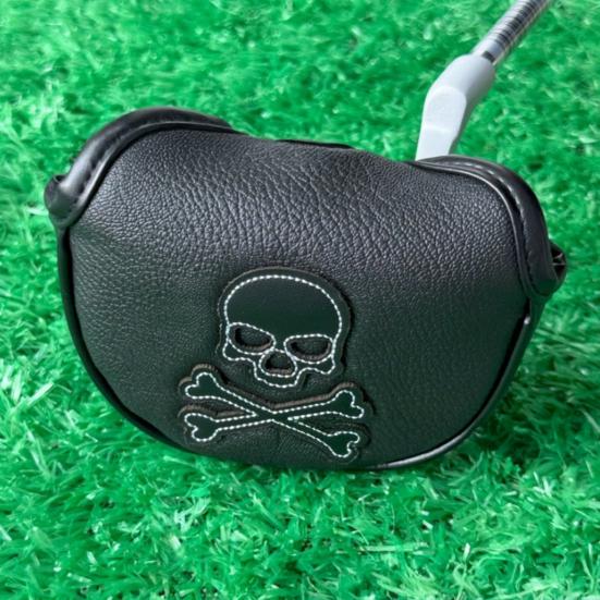 Чехол для гольф-паттера типа «молоток» с магнитной застежкой, из искусственной кожи, с рисунком черепа, для вудов, драйвера, фейрвея, гибрида