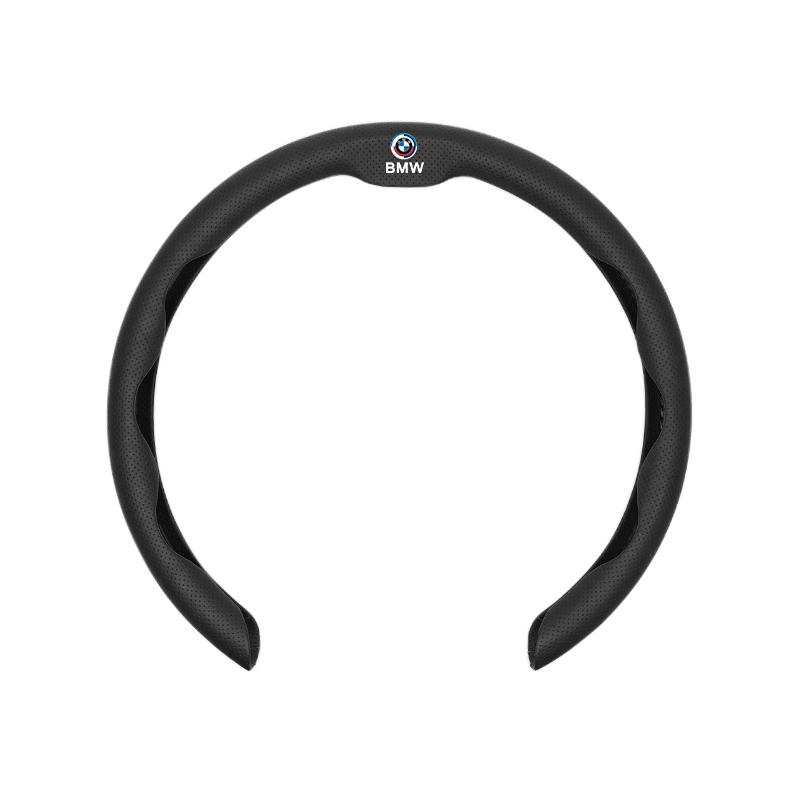 BBIH8 2026New Leather Fabric Car Steering Wheel Cover Valve Cap Accessories For BMW X1 X2 X3 X5 X4 X6 X7 iX3 F20 F10 F07 E70 E46 E90 E