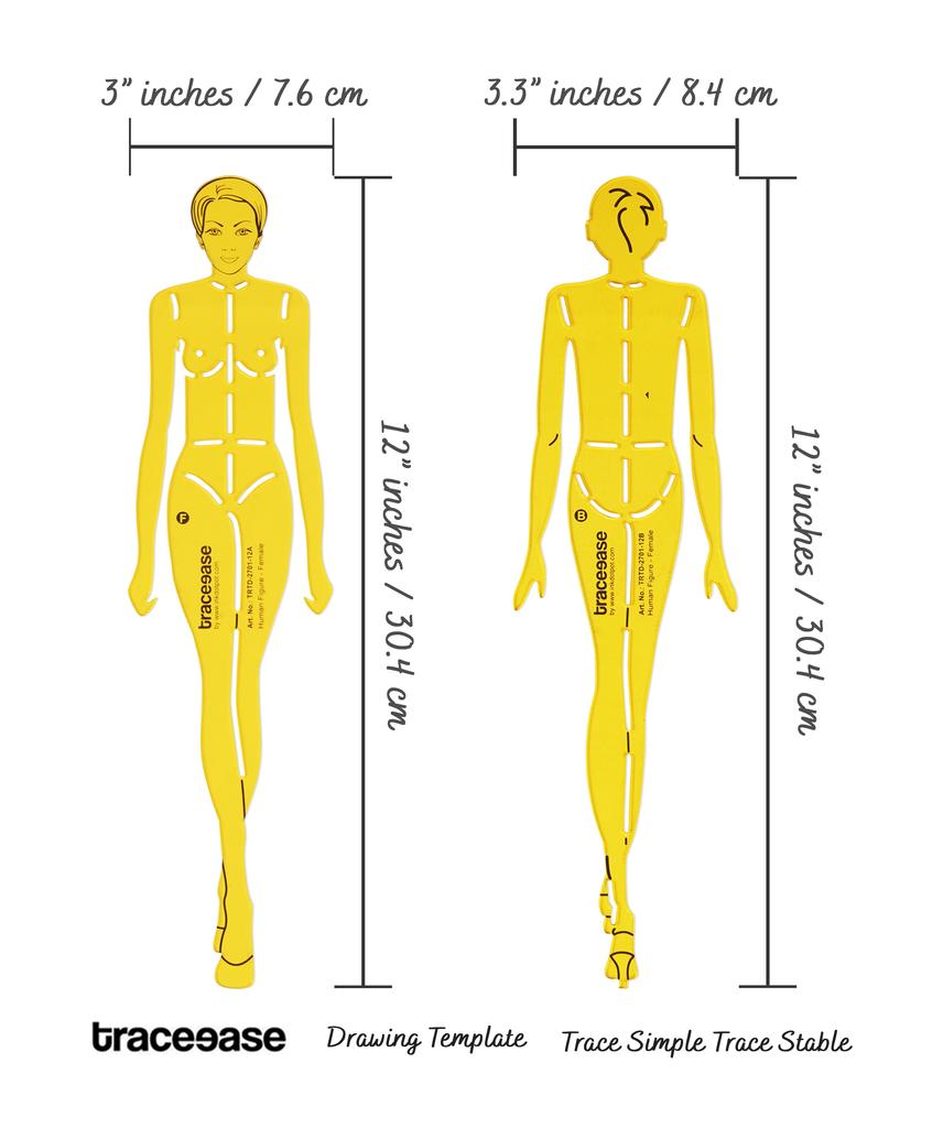 Traceease Шаблон женской человеческой фигуры, трафареты, инструменты для рисования модельера, 2 шт.