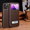Genuine Leather Clear View Window Phone Case for iPhone 15 14 13 12 11 Pro Max XR XS X 7 8 Plus SE Magnetic Flip Cover