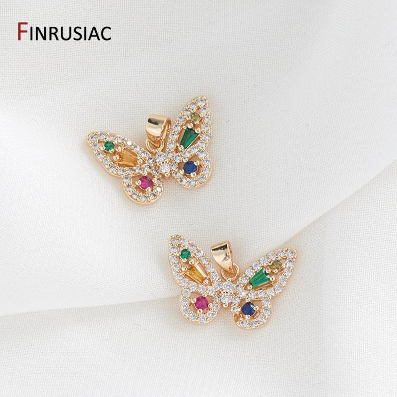 Luxury Design New Colorful Butterfly Pendants And Butterfly Earrings Shiny Zircon Jewelry Accessories For Women