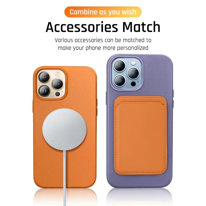 Роскошный кожаный чехол Magsafe для iPhone 13 Mini 14 15 Pro Max Plus Магнитный беспроводной зарядный чехол с анимационной защитной крышкой