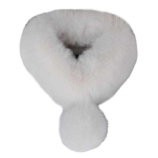 Imitation Fur Winter Scarf with Faux Fur Balls Solid Color Thickened Warm Neck Shawl