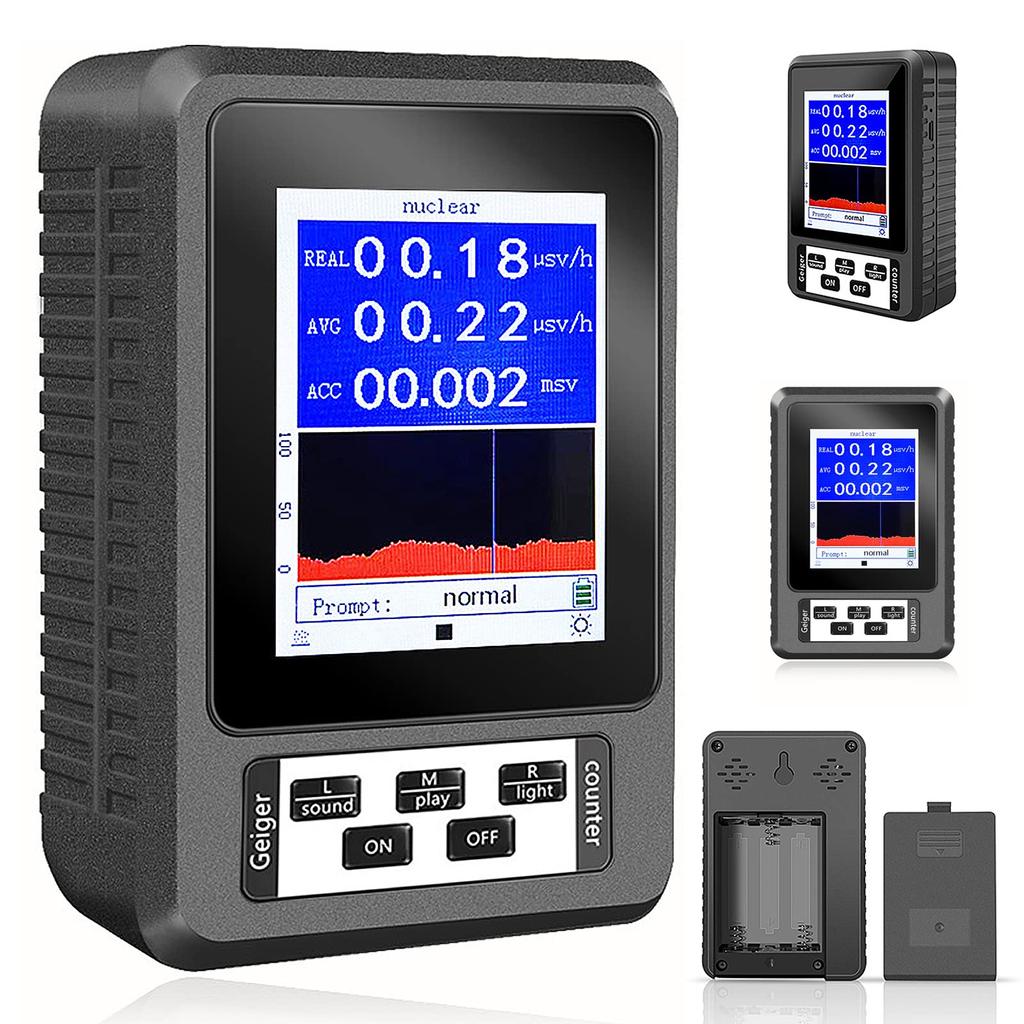 Radiation Geiger Made In with Alarm Nuclear Electromagnetic Wave Energy Compensated GM Digital LCD Radiation Detector for Beta and Gamma Rays