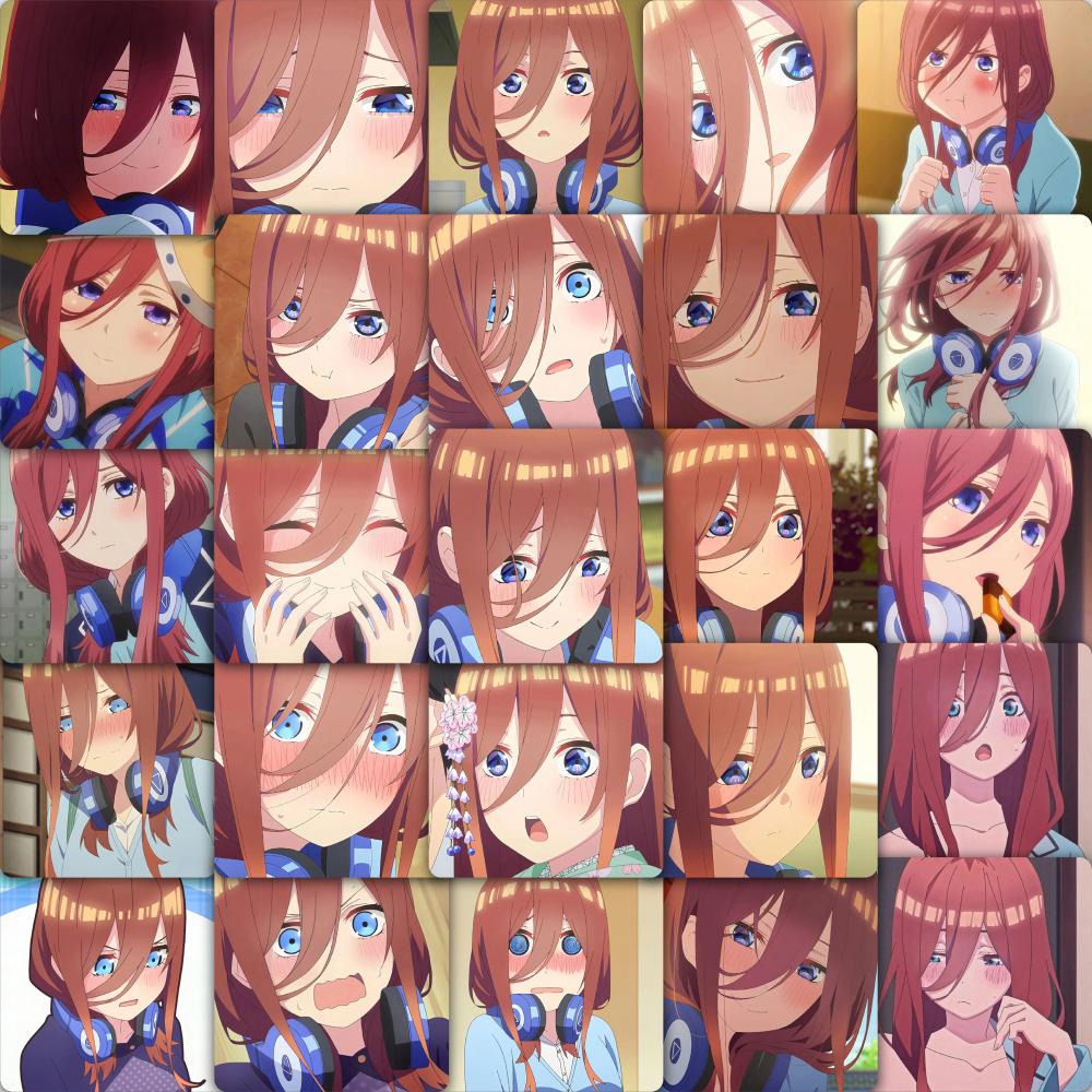 59 PCS of High-quality Anime Stickers Featuring Nakano Miku Suitable for DIY Personalization of Hand Accounts Cute Phone Cases and Waterproof Stickers